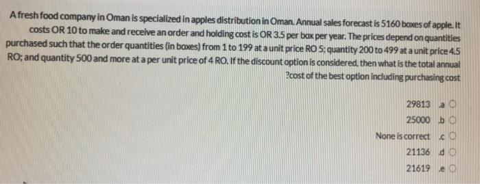 Afresh food company in Oman is specialized in