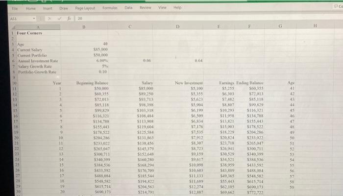 Please show each step & formula used in EXCEL NOT