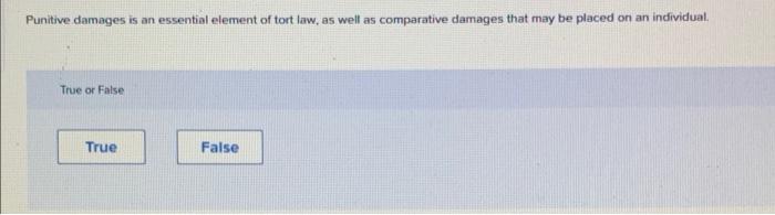 Punitive damages is an essential element of tort