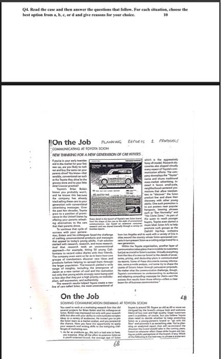 Q4. Read the case and then answer the questions