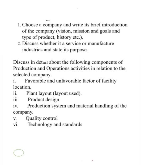 solve plz!!! 1. Choose a company and write its