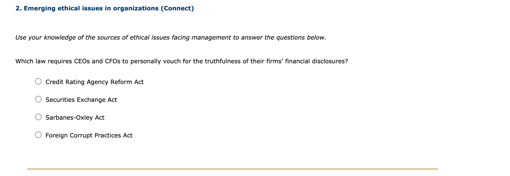 2. Emerging ethical issues in organizations