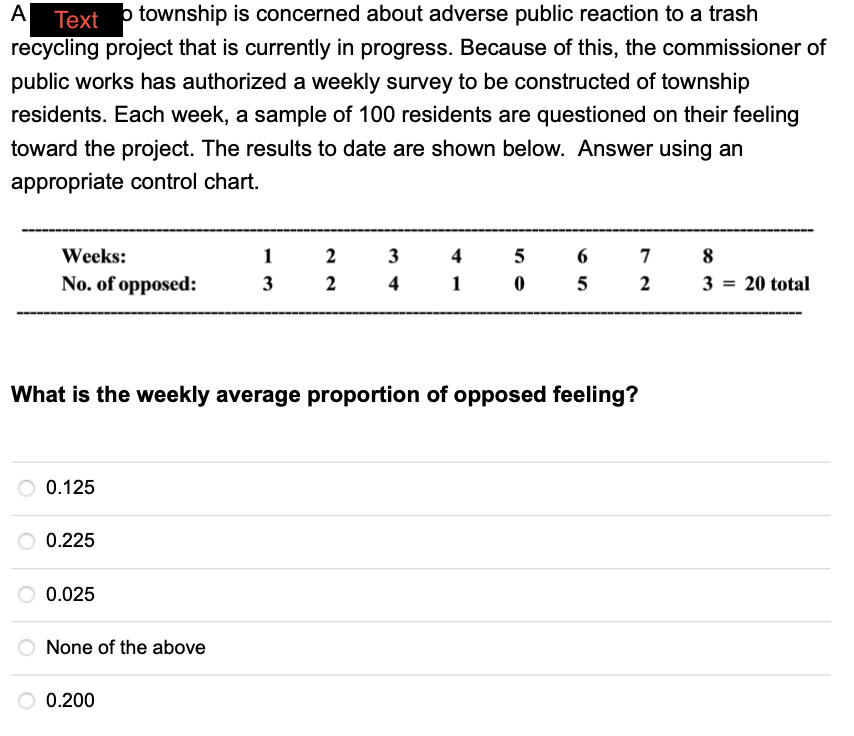 Text 5 township is concerned about adverse public