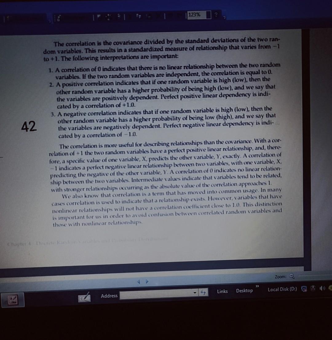 vji 123% 42 The correlation is the covariance