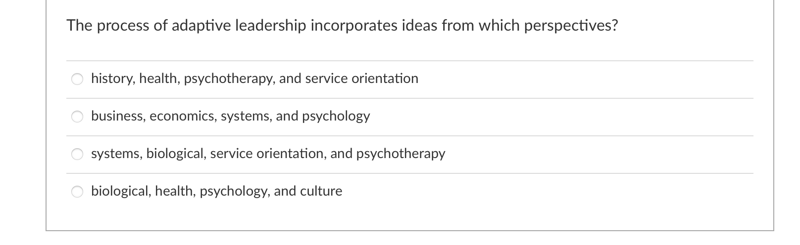 The process of adaptive leadership incorporates