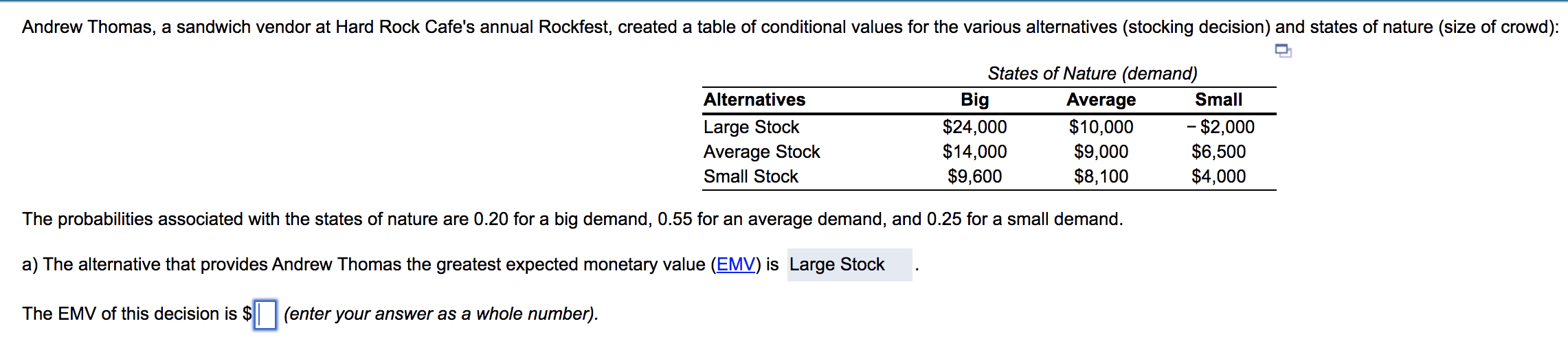 Andrew Thomas, a sandwich vendor at Hard Rock