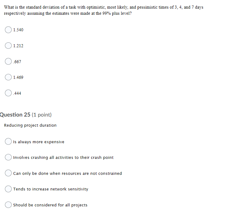 What is the standard deviation of a task with