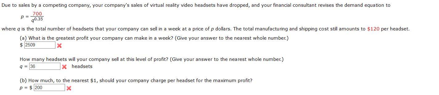 Due to sales by a competing company, your