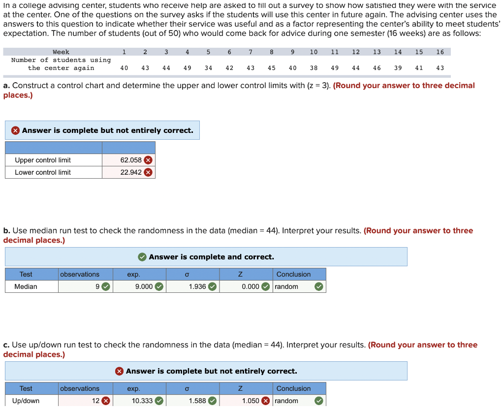 In a college advising center, students who