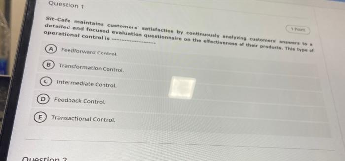 S Question 1 Sit-Cafe maintains customers'