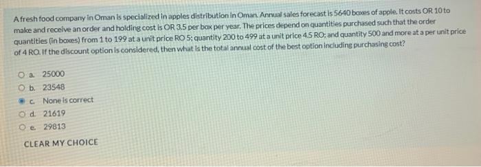 A fresh food company in Oman is specialized in