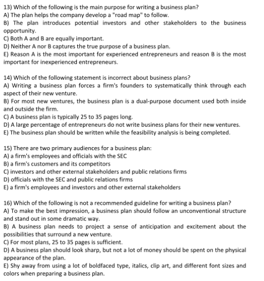 13) Which of the following is the main purpose