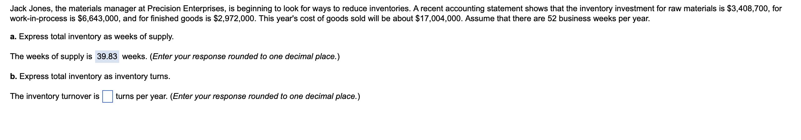 Jack Jones, the materials manager at Precision