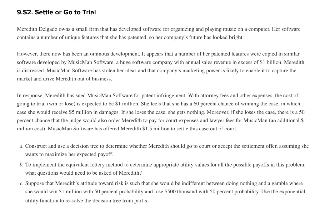 Meredith Delgado owns a small firm that has