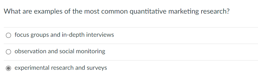 What are examples of the most common quantitative