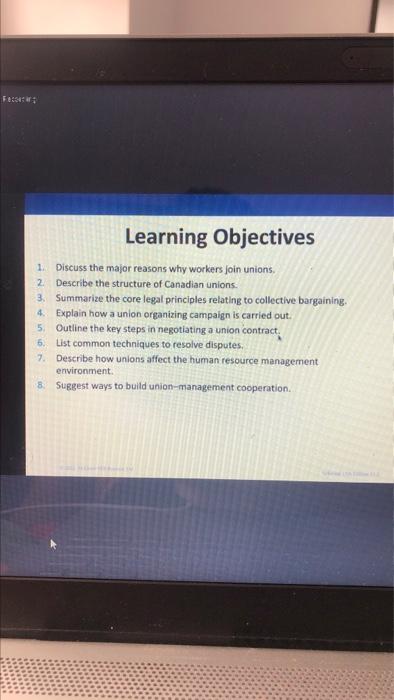 Learning Objectives 1. Discuss the major reasons