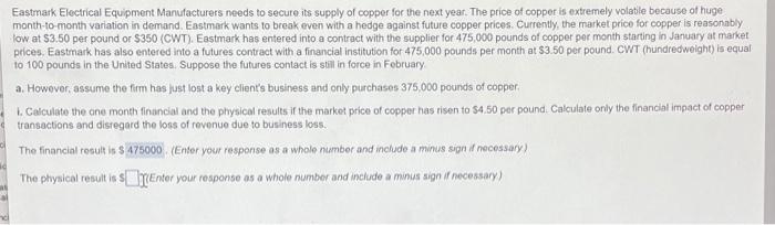 I just need the answer to the part of the