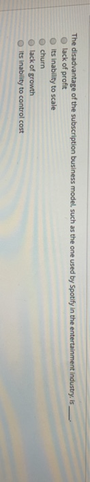 The disadvantage of the subscription business