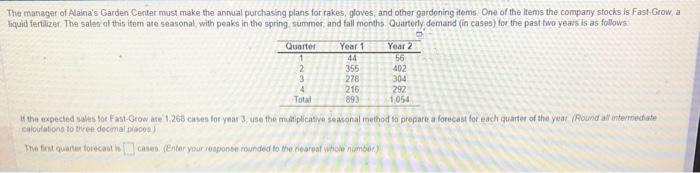 The maneget of Alaina's Garden Centet must make