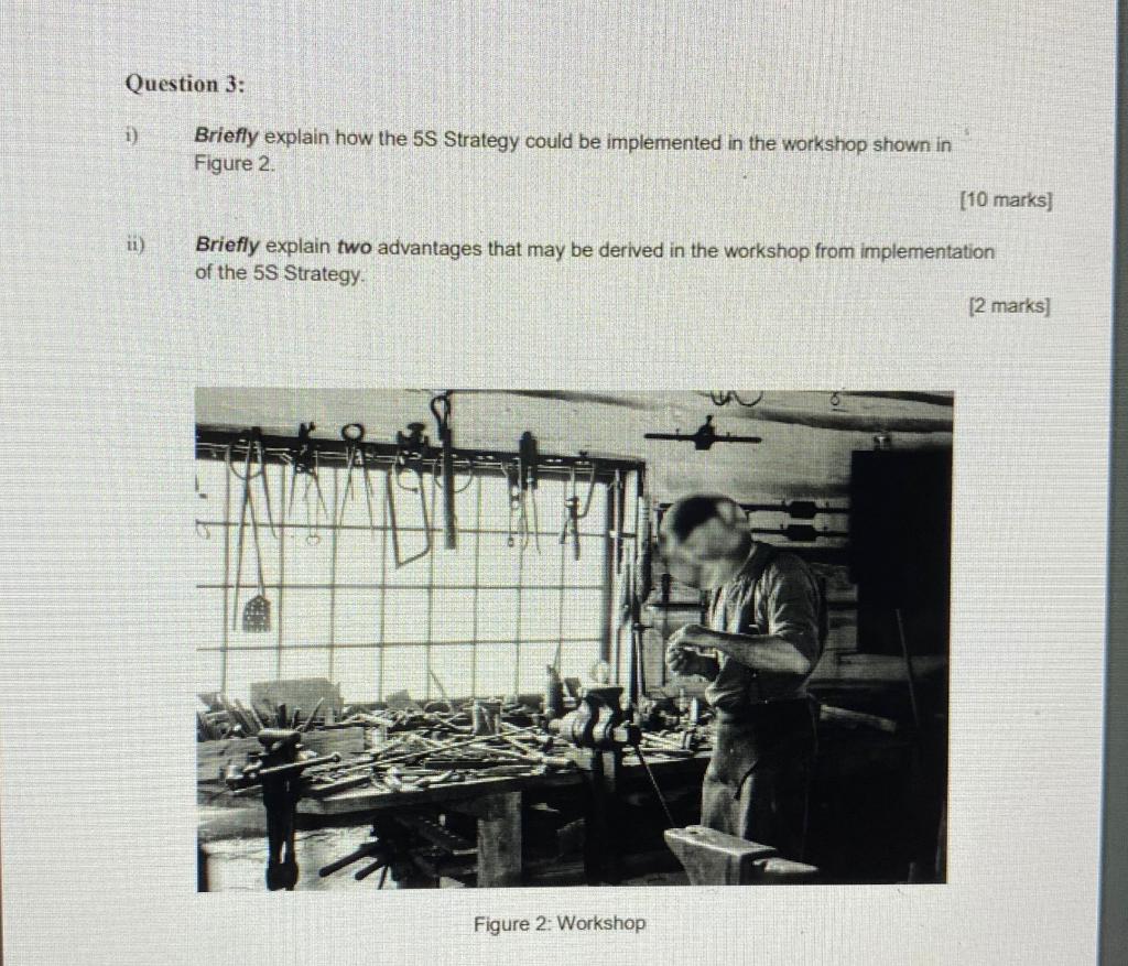 Question 3: 1) Briefly explain how the 5S