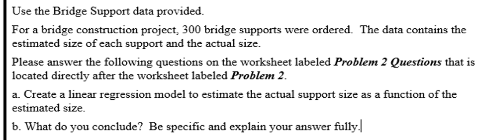 How do I solve this in excel? Use the Bridge
