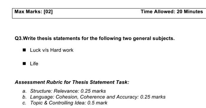 APW Max Marks: [02] Time Allowed: 20 Minutes