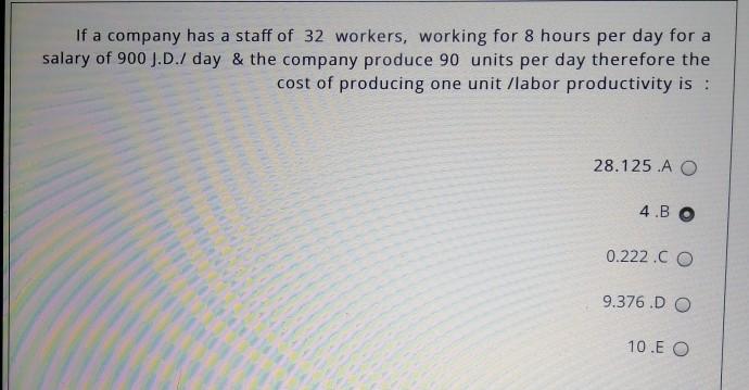 If a company has a staff of 32 workers, working