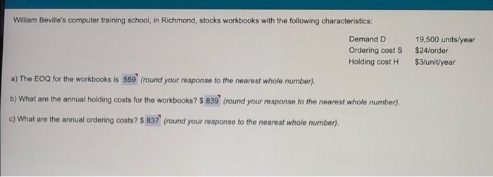 Demand D - $19,200 units/year Ordering cost S -