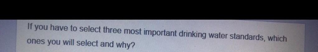 If you have to select three most important