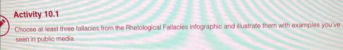 Choose at least three fallacies from the