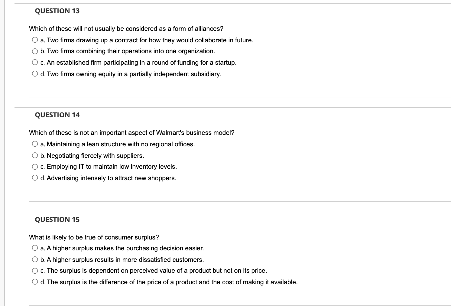 QUESTION 13 Which of these will not usually be