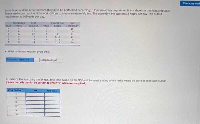 Check my worlu Some tasks and the order in which