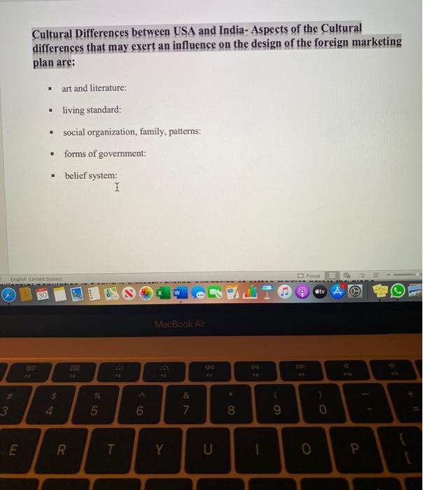 Cultural Differences between USA and India-