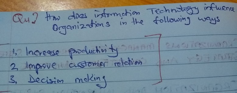 Qu? How does information Techritagy influence