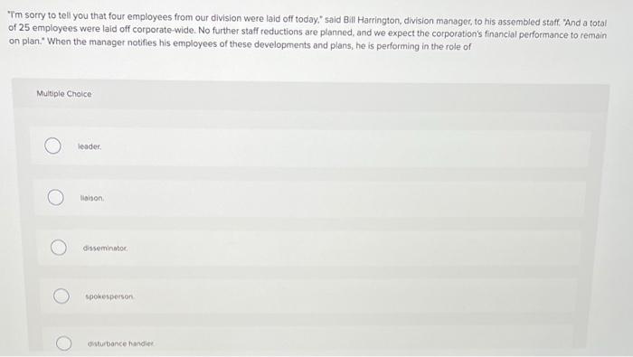 I'm sorry to tell you that four employees from