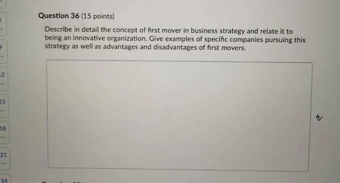 5 Question 36 (15 points) Describe in detail the