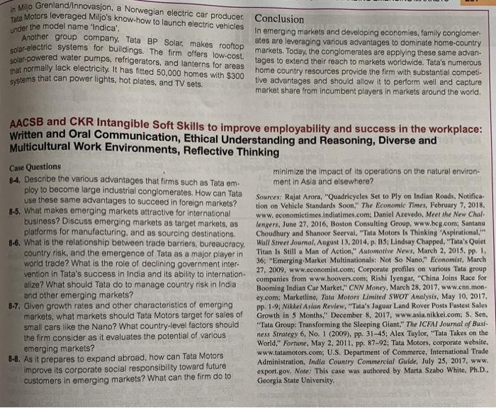 Can you answer question 8-7. please CLOSING CASE