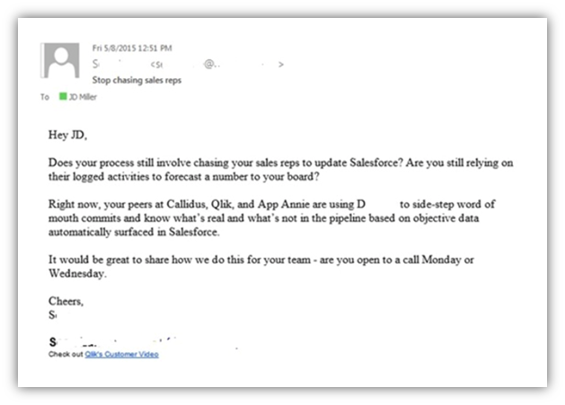 Case 4: Prospecting email Analysis: Solution: 2.