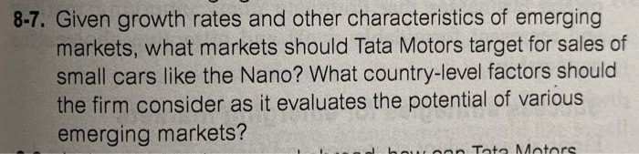 Can you answer question 8-7. please CLOSING CASE