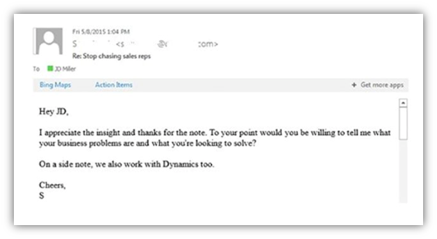 Case 4: Prospecting email Analysis: Solution: 2.