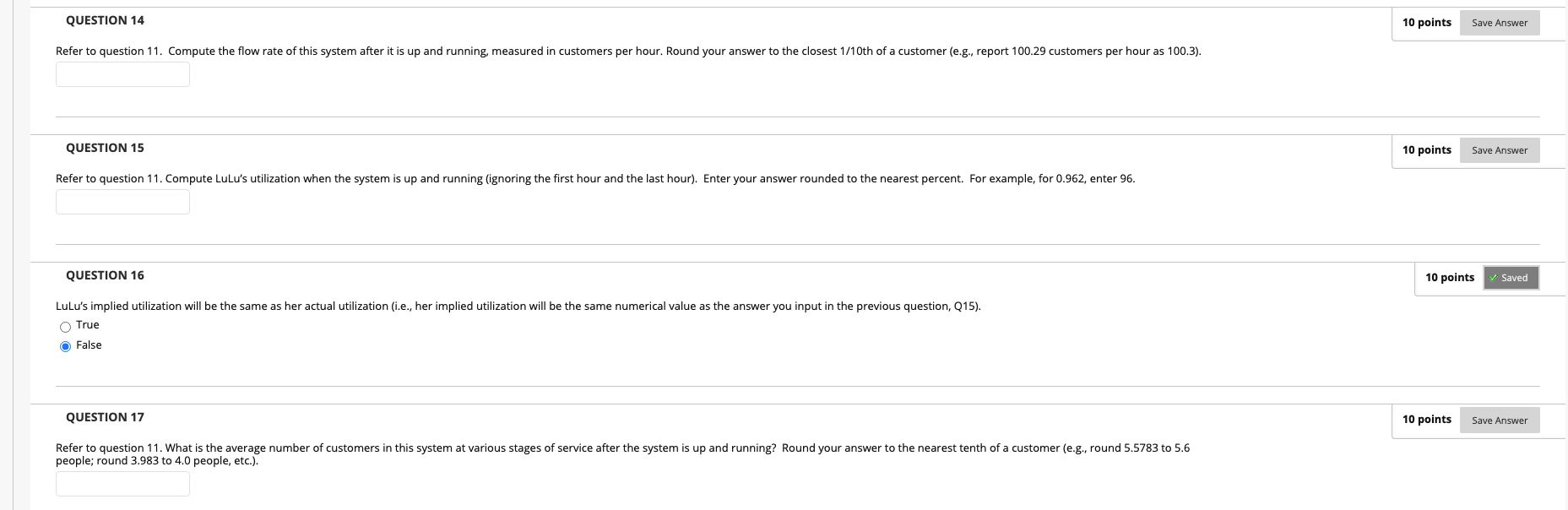 Please note that I selected an answer for