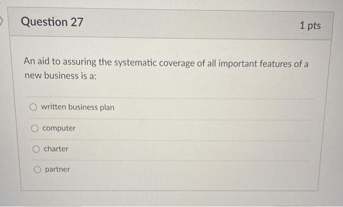 Question 25 1 pts Plan features that appeal