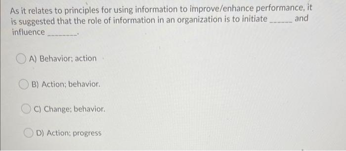 As it relates to principles for using information