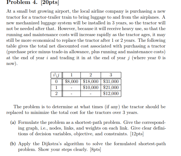 Problem 4. 20pts At a small but growing airport,