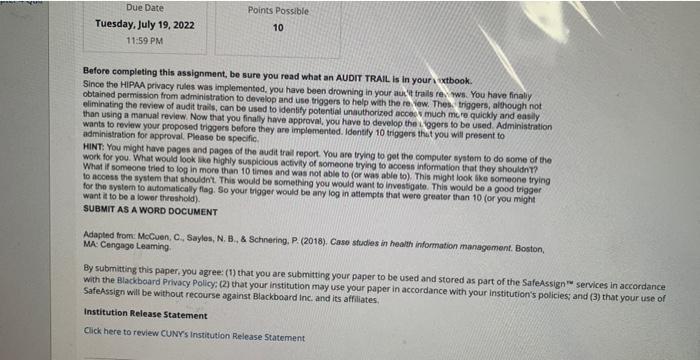 Before completing this assignment, be sure you