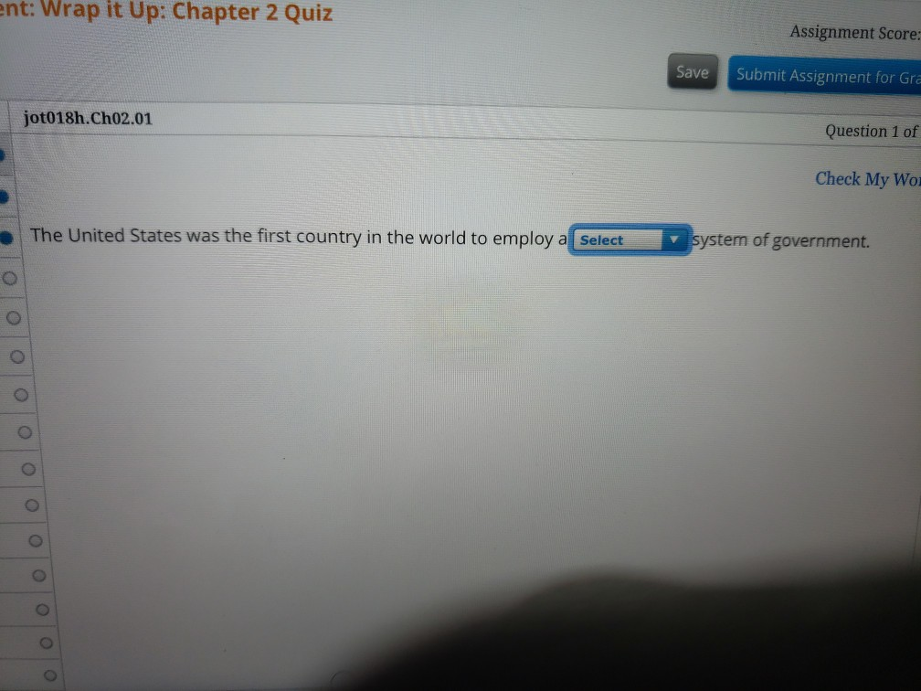 ent: Wrap it Up: Chapter 2 Quiz Assignment Score: