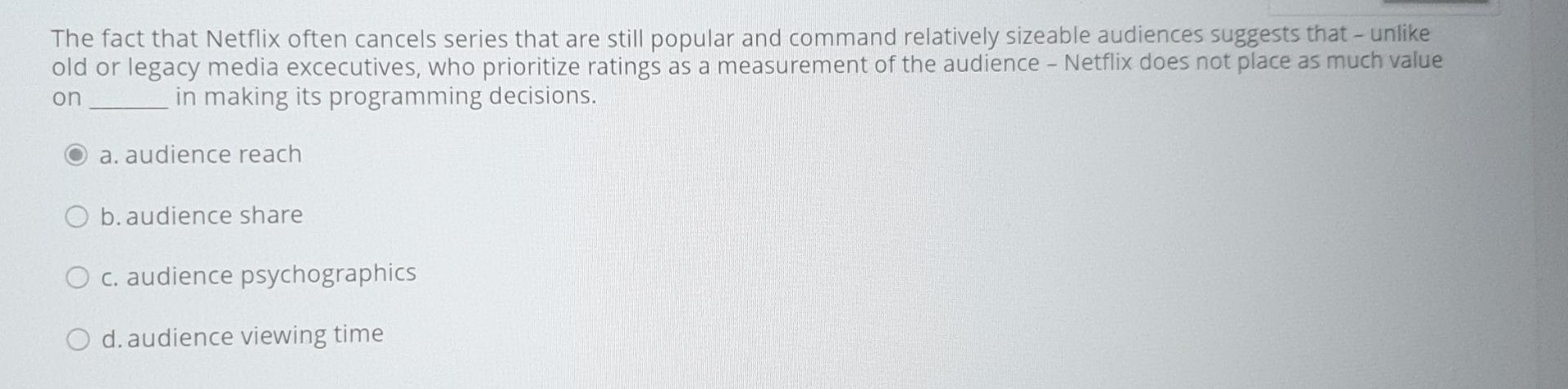 The fact that Netflix often cancels series that
