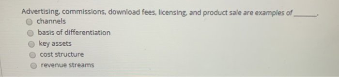 Advertising, commissions, download fees,