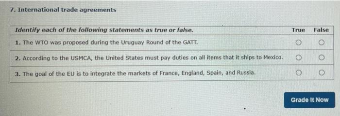 International Trade Agreements 7. International