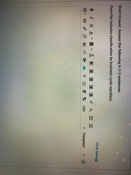 Short Answer: Answer the following in 2-5